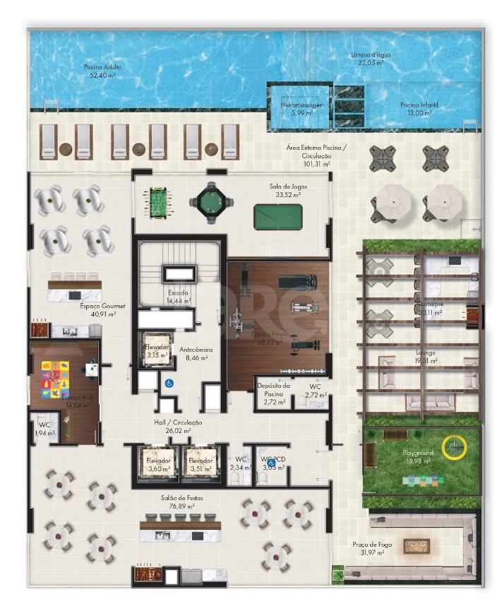 Planta — Pavimento lazer