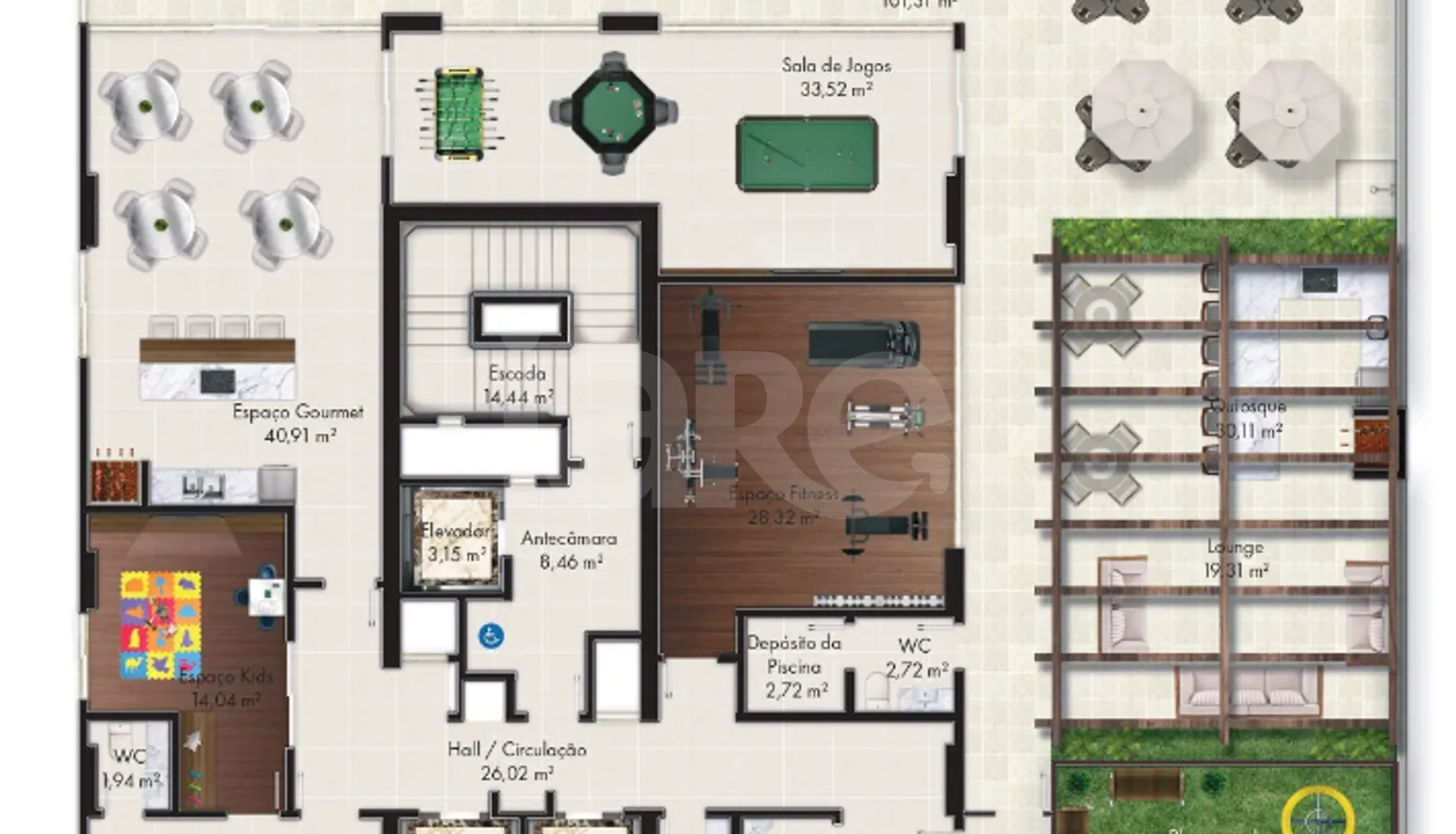 Planta — Pavimento lazer