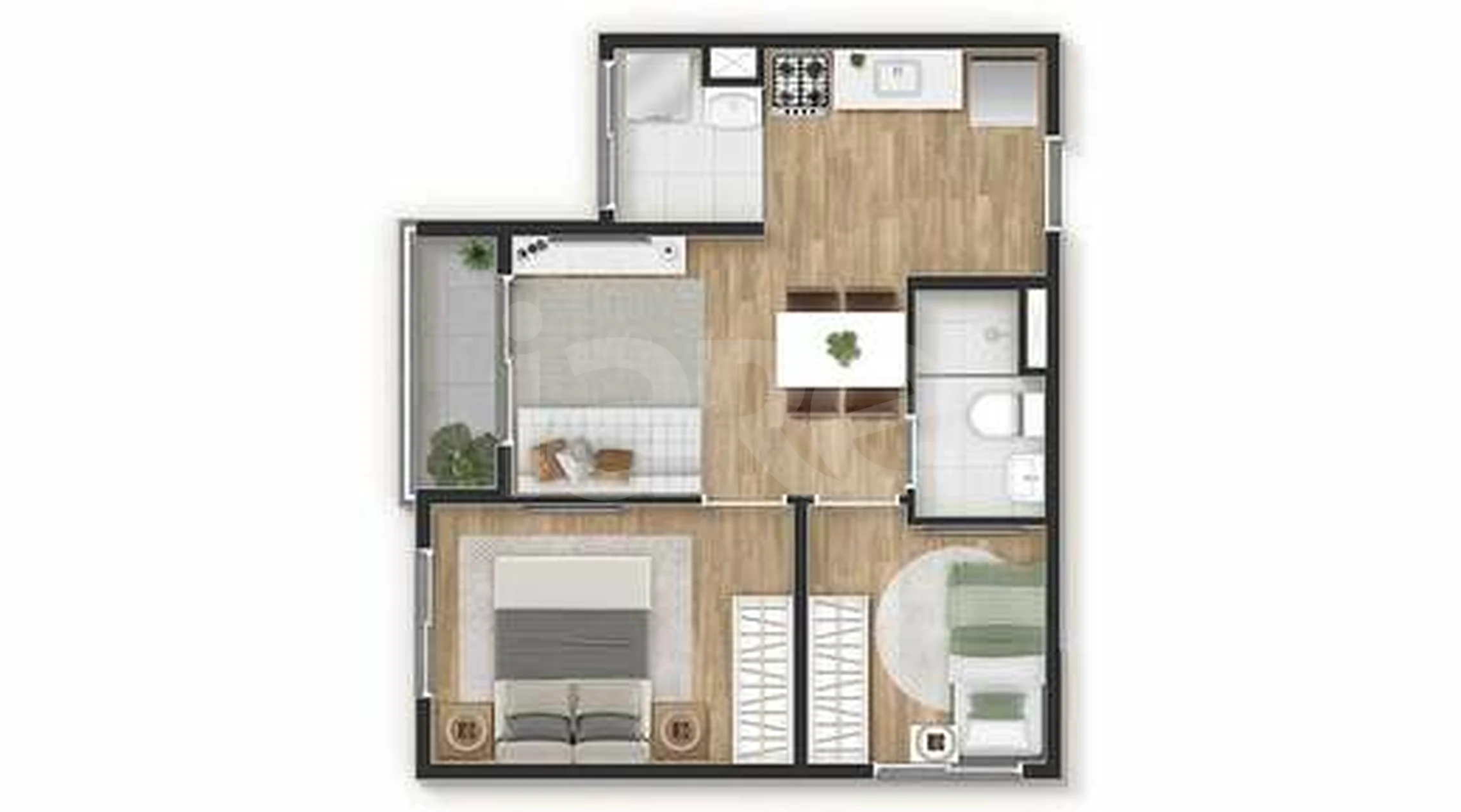 Planta — Apartamento 38,2 m²