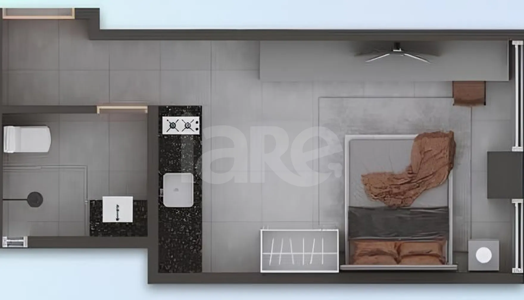 Planta — Studio 24,29 m²