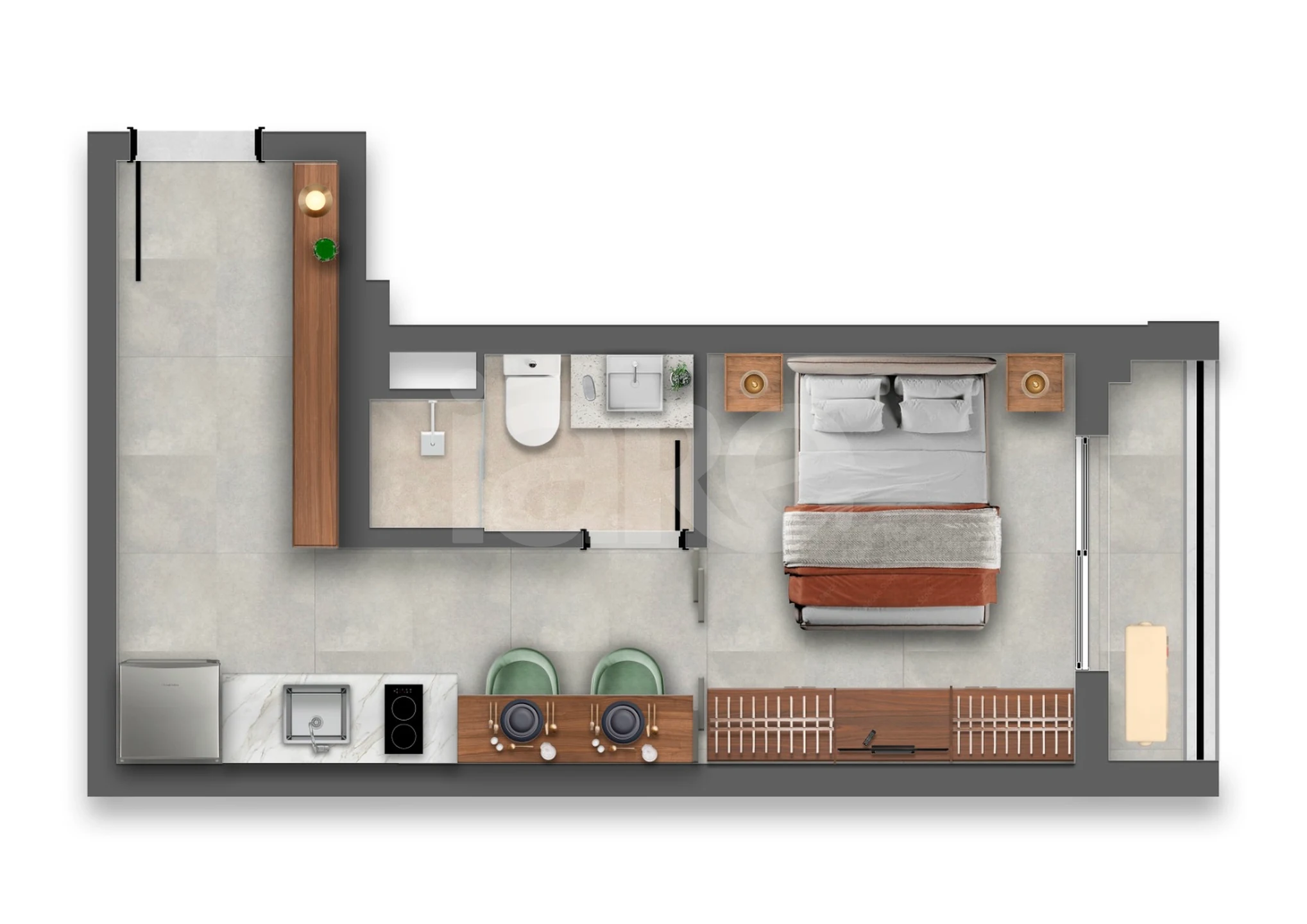 Planta — Studio 15,9 m²
