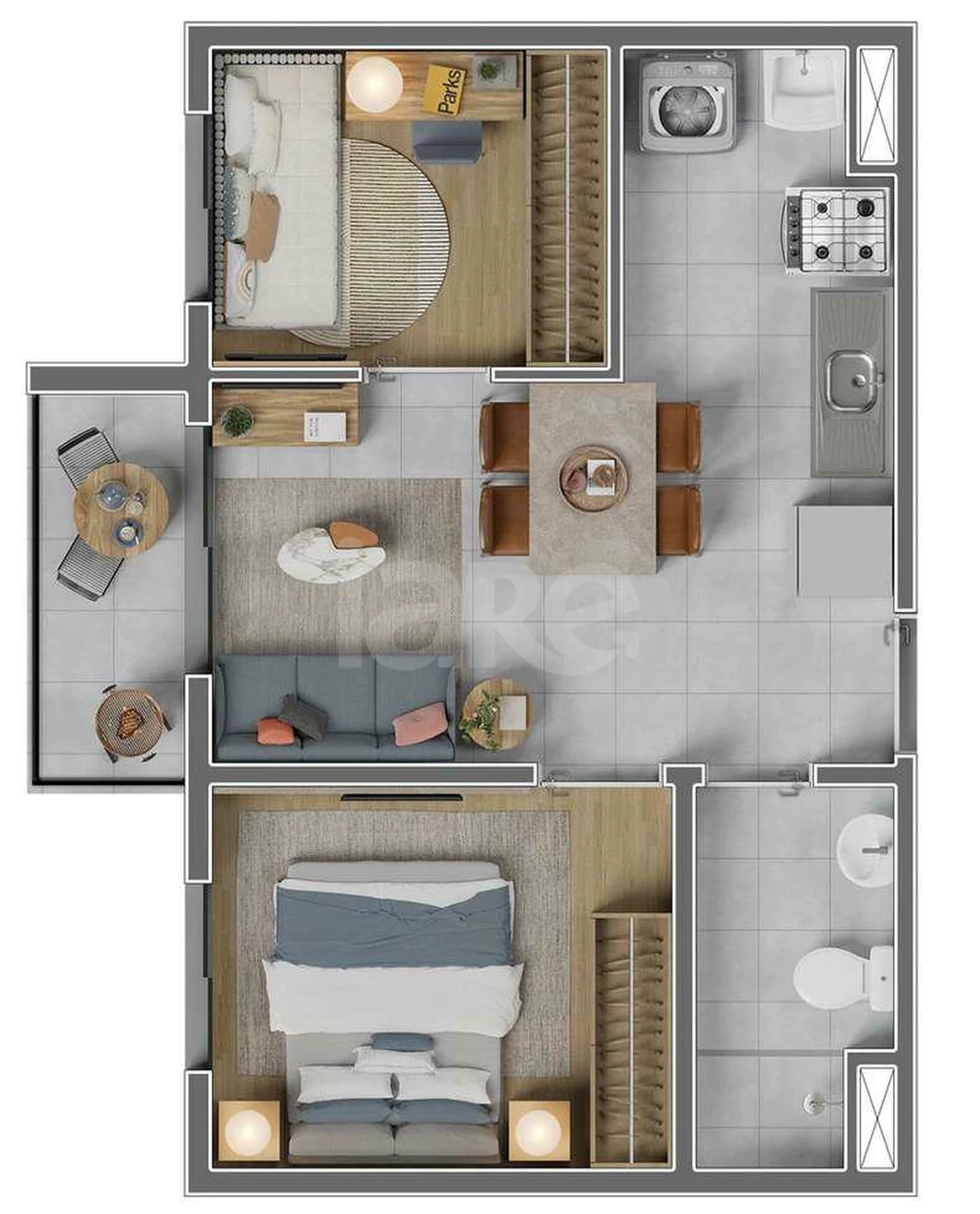 Planta — Apartamento 35,67 m²