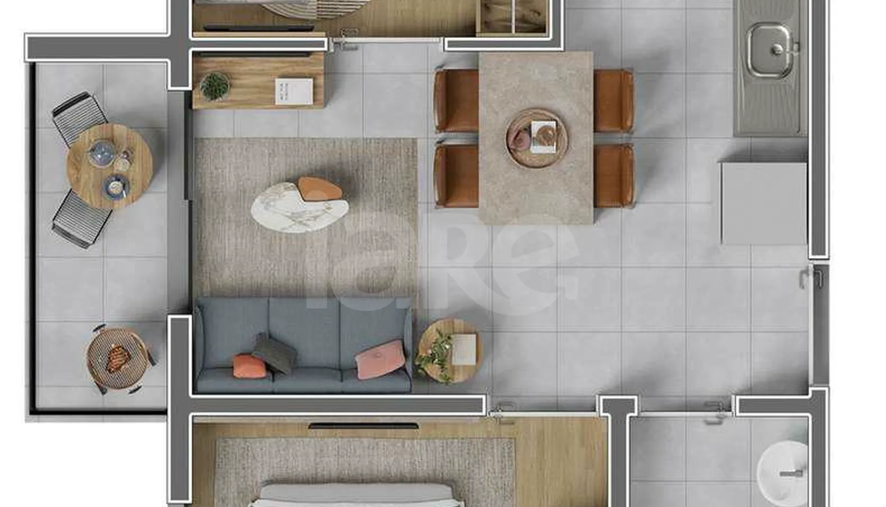Planta — Apartamento 35,67 m²