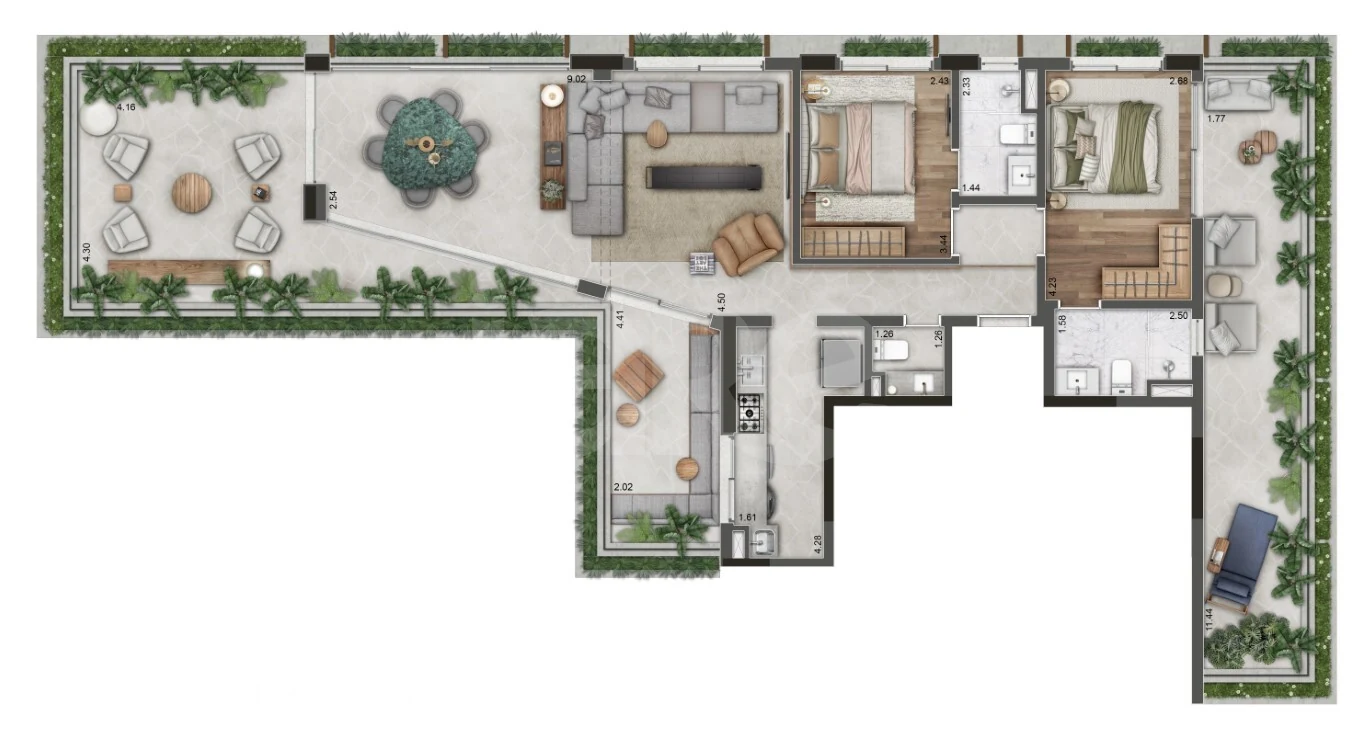 Planta — Apartamento 173,79 m²