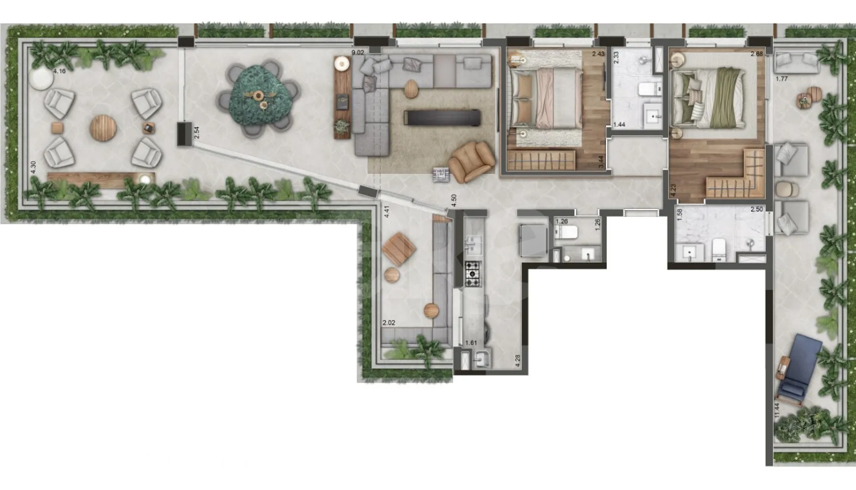 Planta — Apartamento 173,79 m²