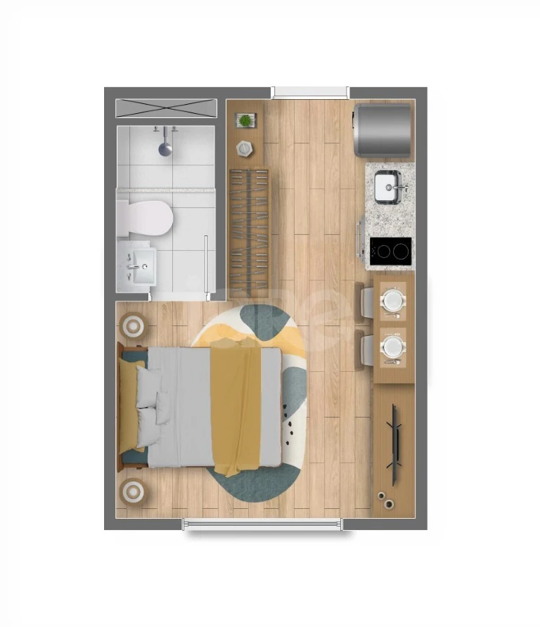 Planta — Studio 17,48 m²