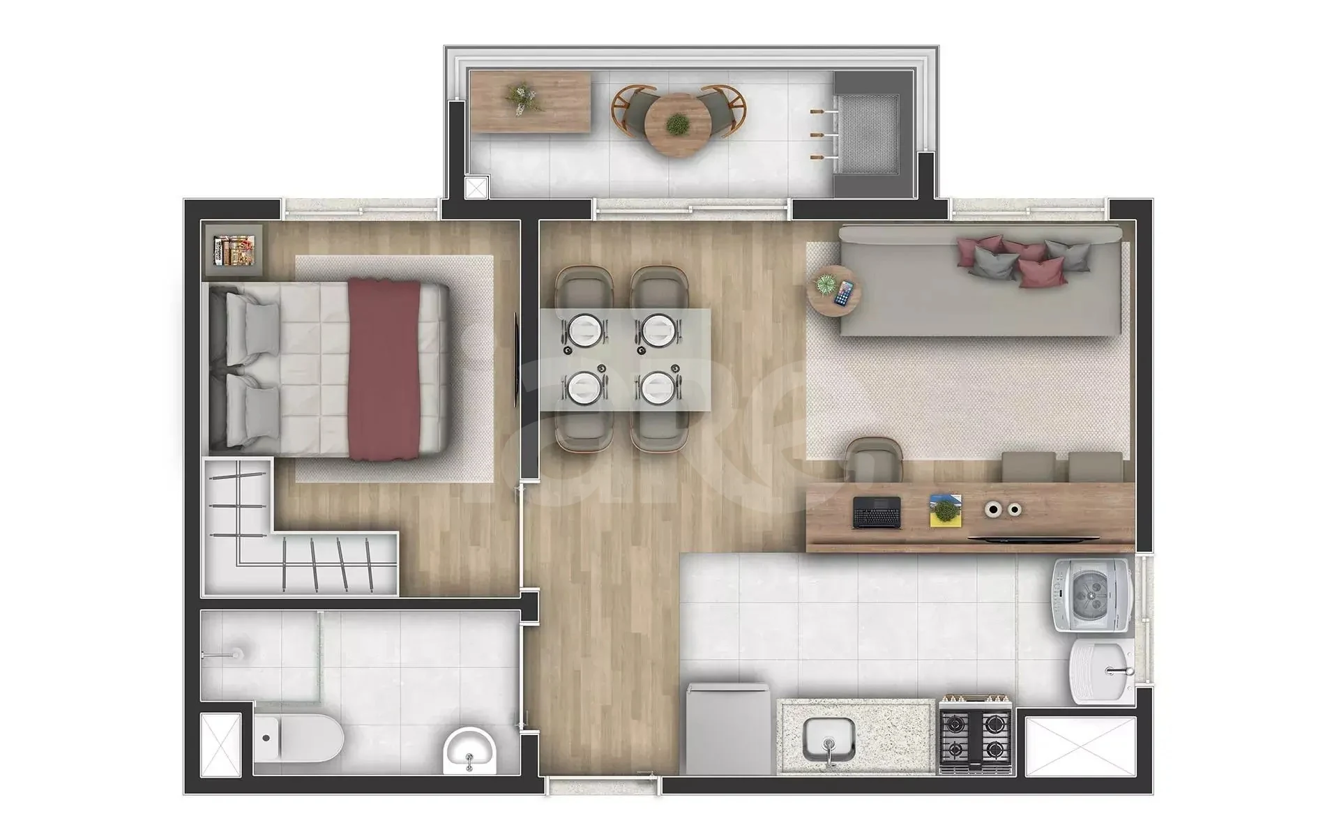 Planta — Apartamento 35,95 m²