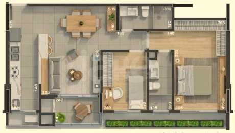 Planta — Apartamento 87,14 m²