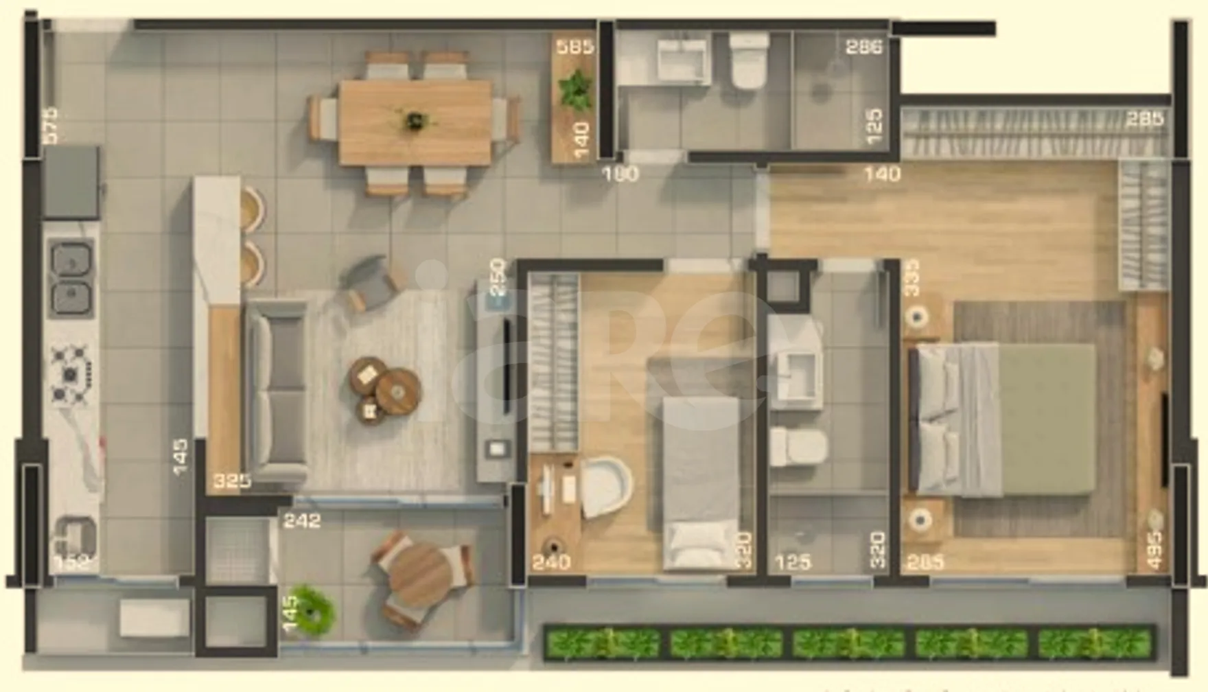 Planta — Apartamento 87,14 m²