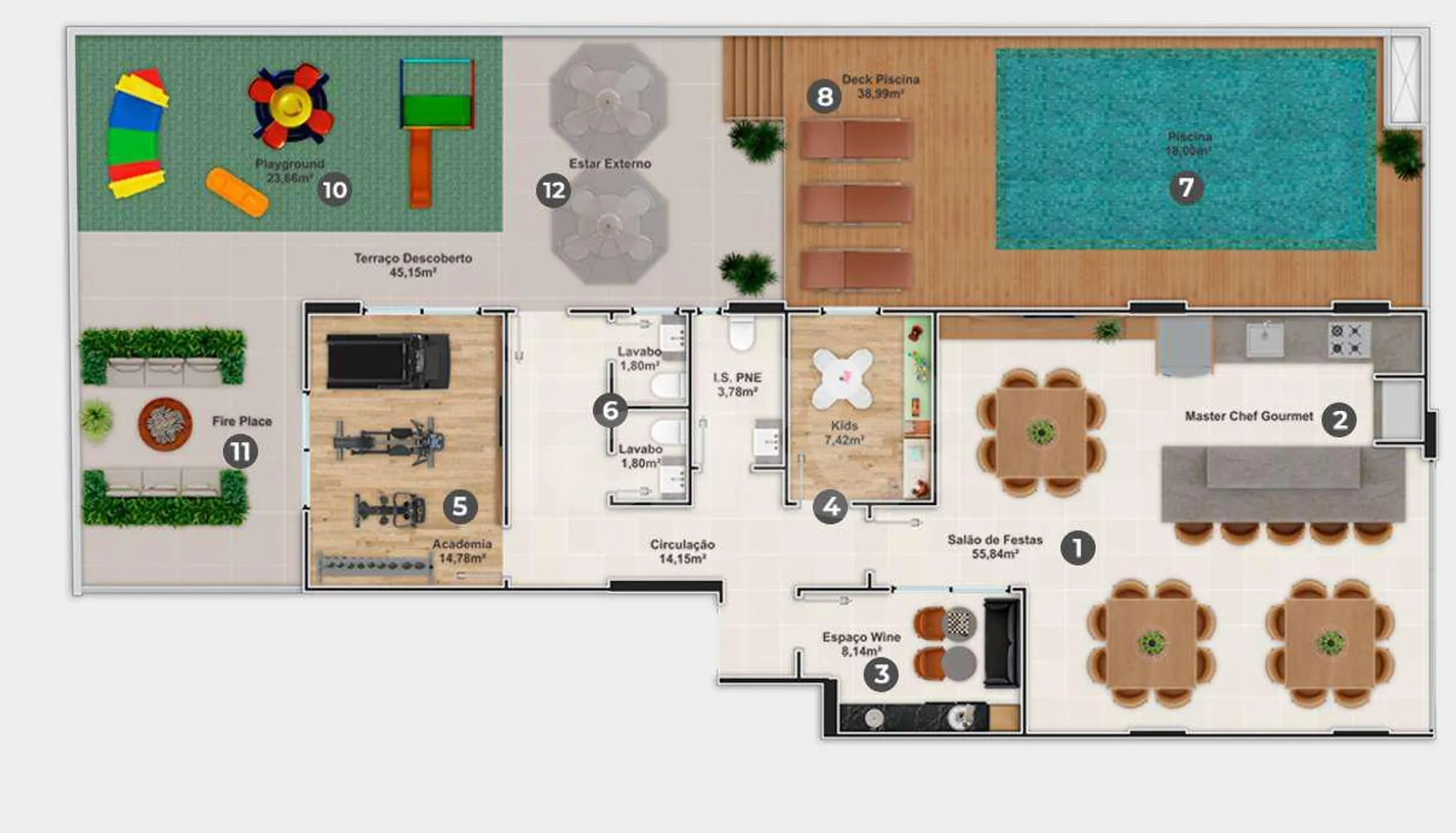 Planta — Pavimento lazer