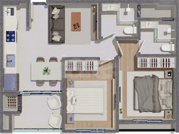 Planta — Apartamento 60,12 m²