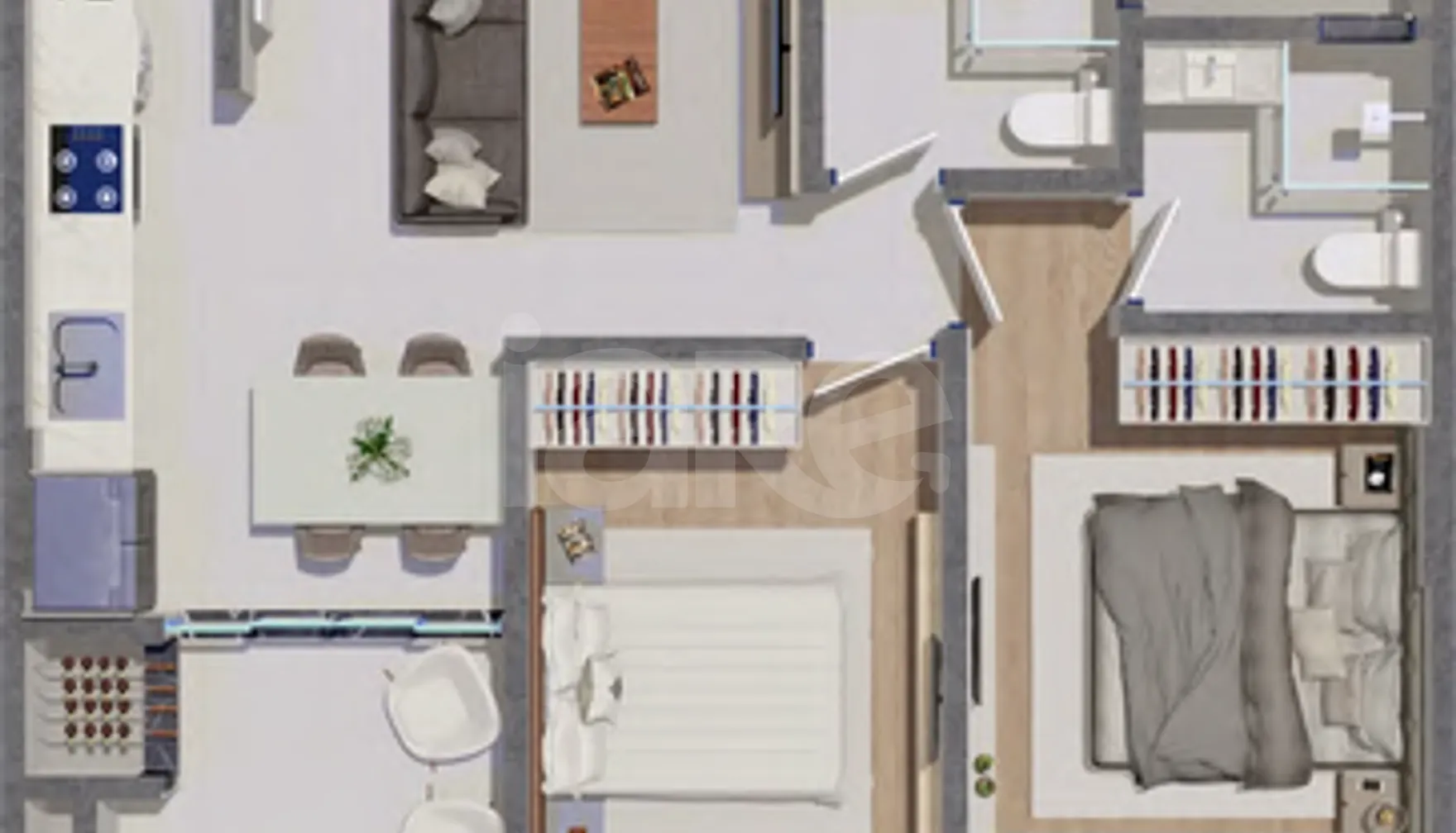Planta — Apartamento 60,12 m²