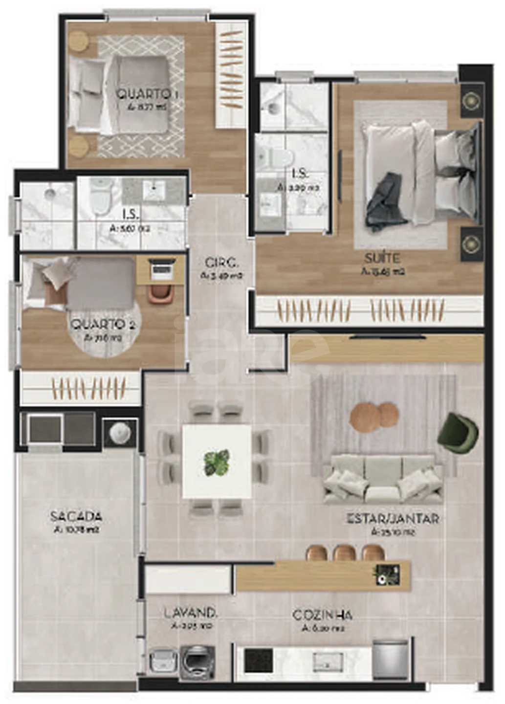 Planta — Apartamento 94 m²