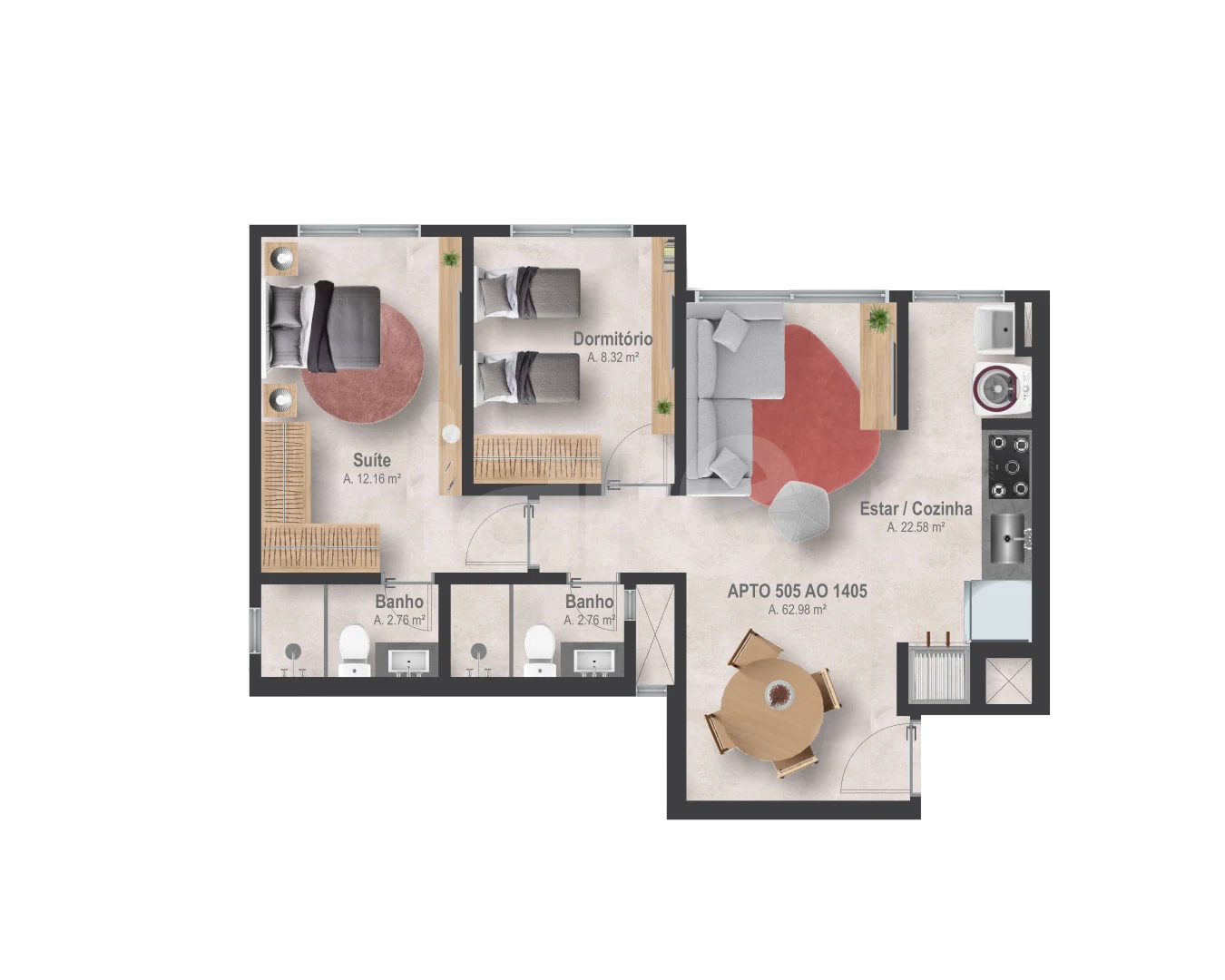 Planta — Garden 62,92 m²