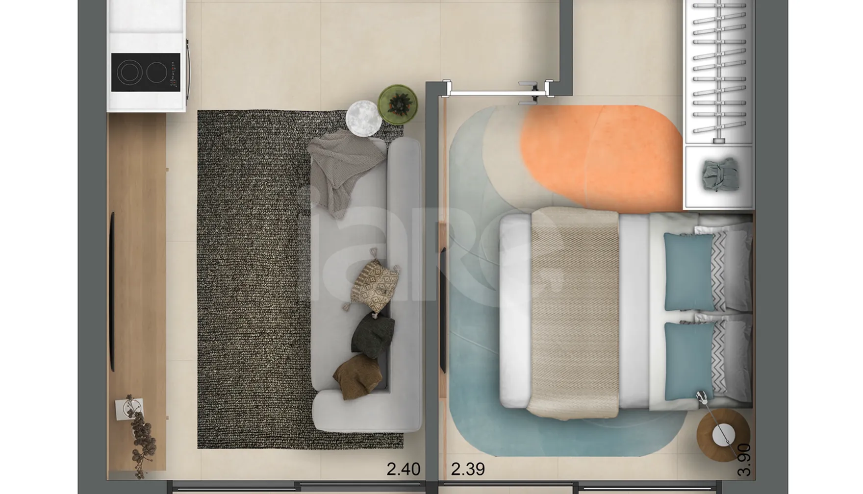 Planta — Apartamento 38,16 m²