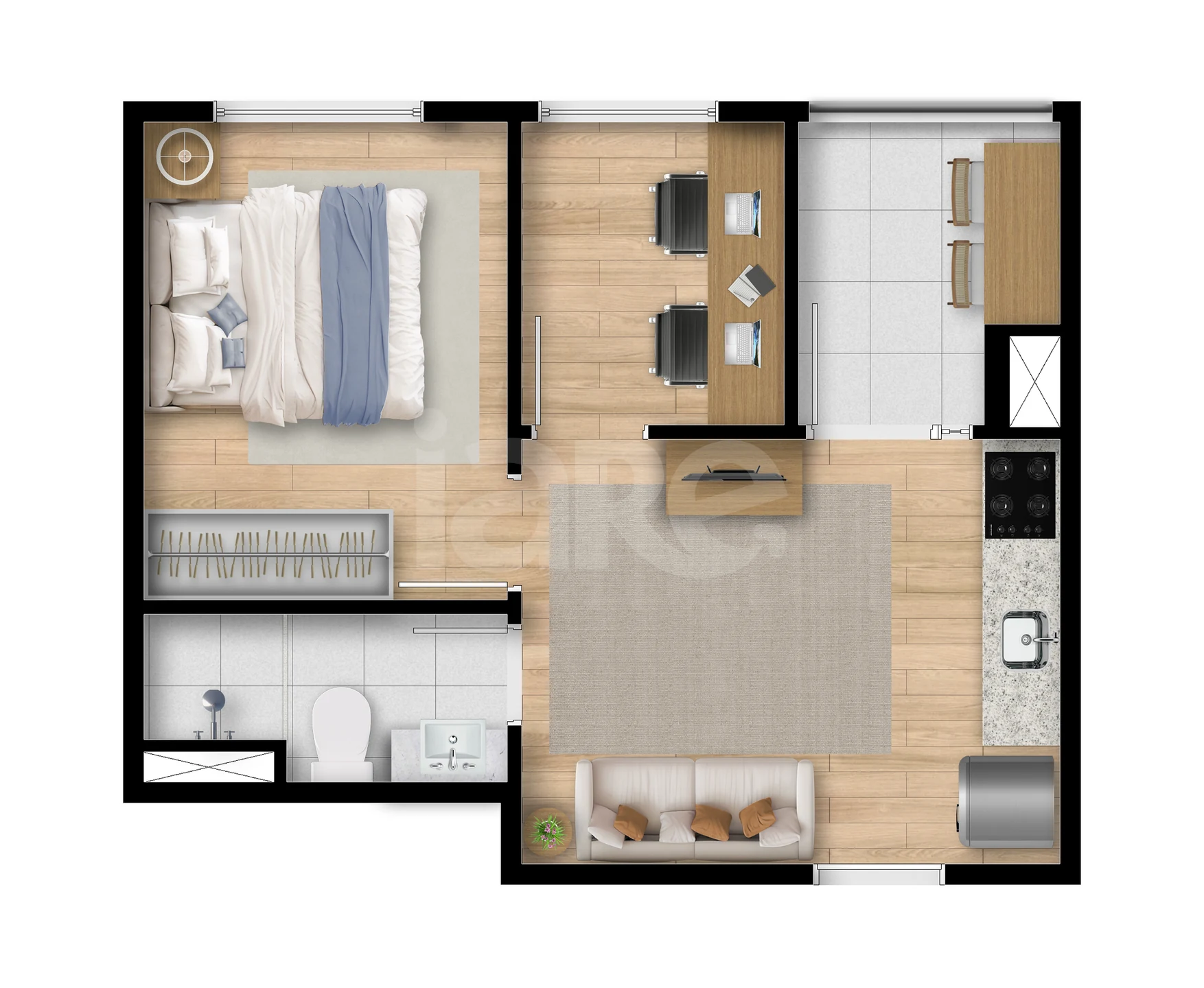 Planta — Apartamento 30,49 m²