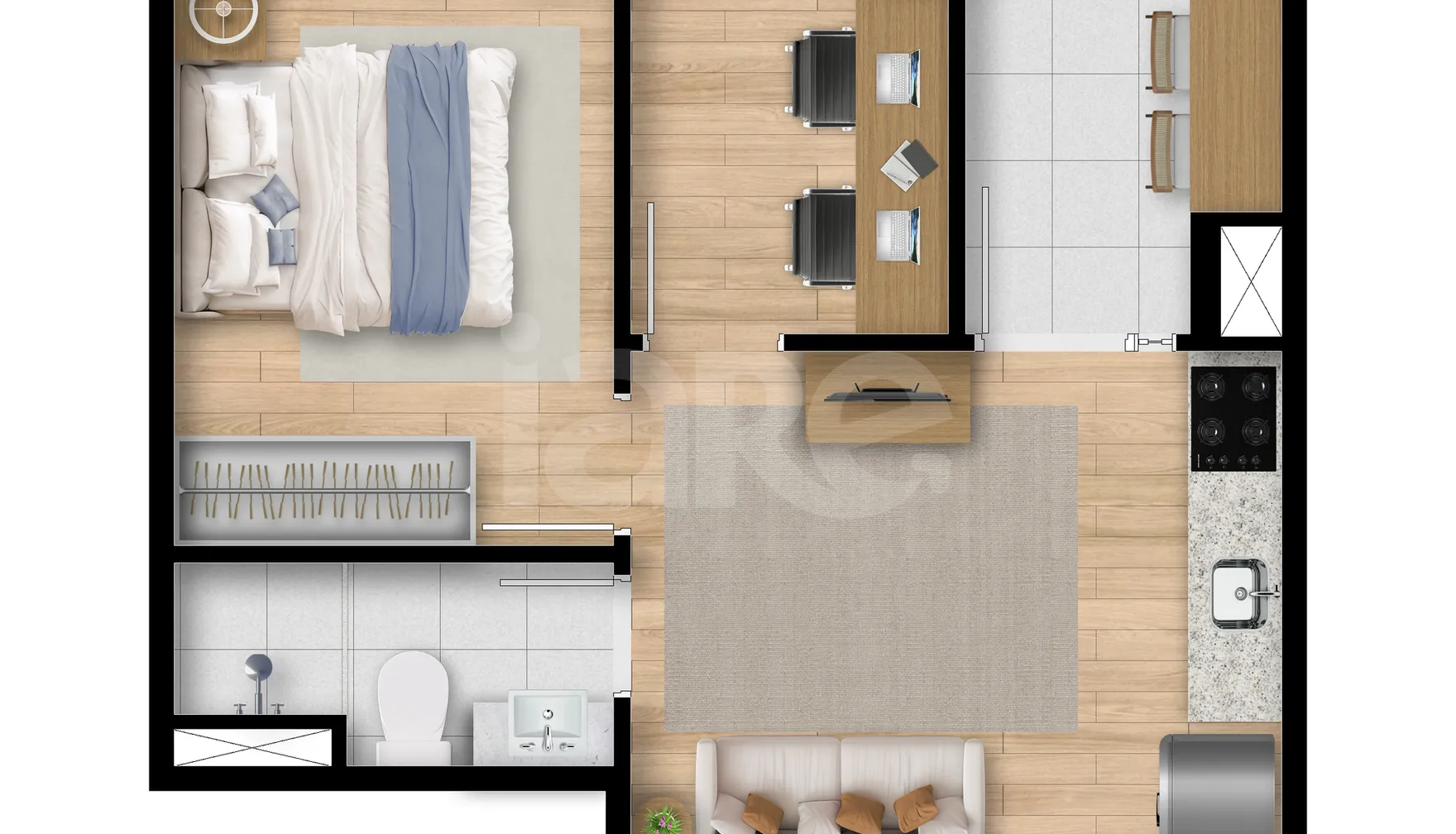 Planta — Apartamento 30,49 m²