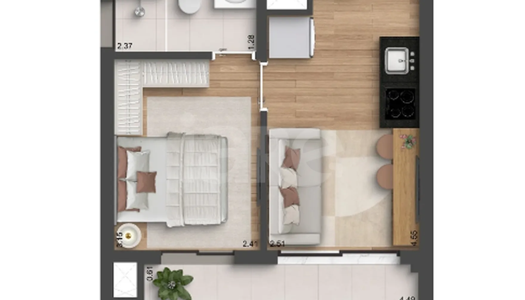 Planta — Apartamento 30 m²