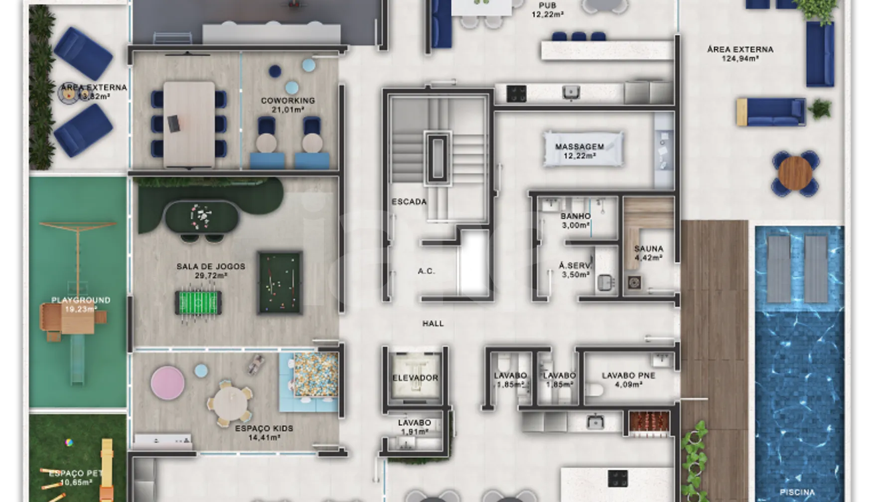 Planta — Pavimento lazer