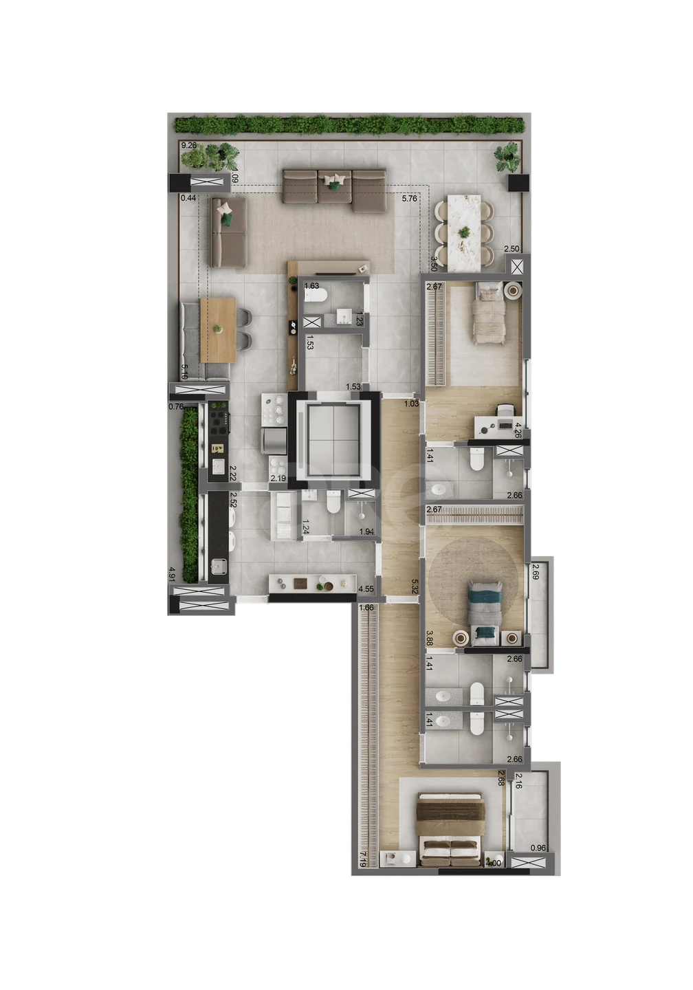 Planta — Apartamento 165,11 m²