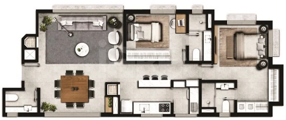 Planta — Apartamento 81 m²