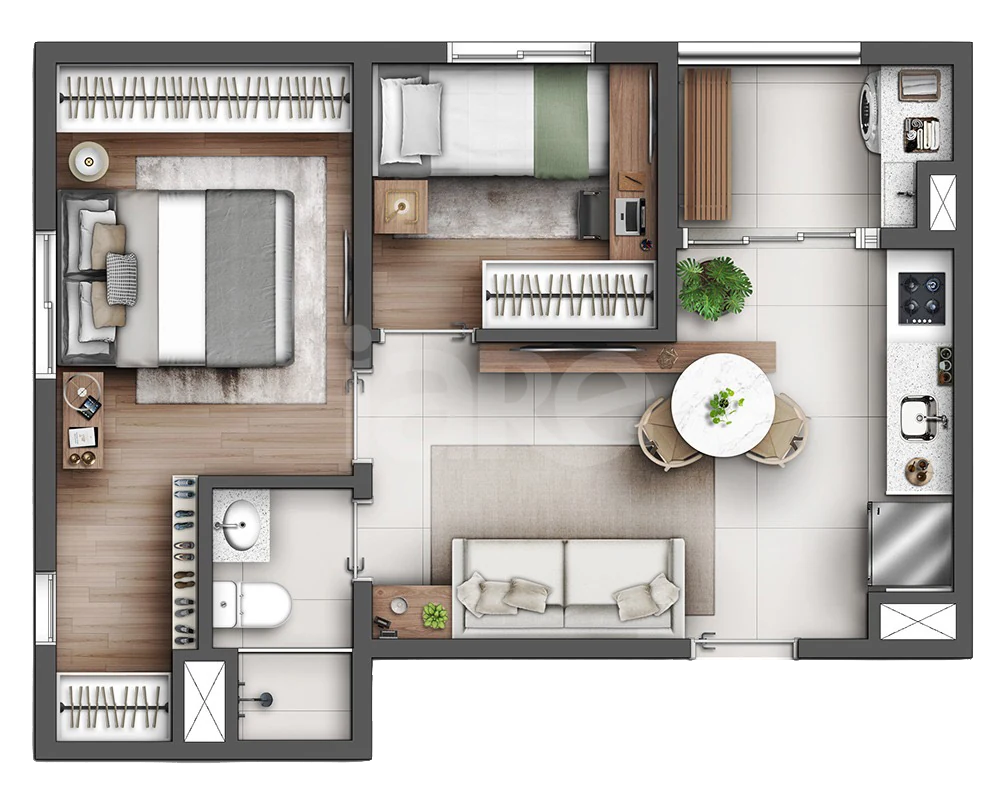 Planta — Apartamento 38,45 m²