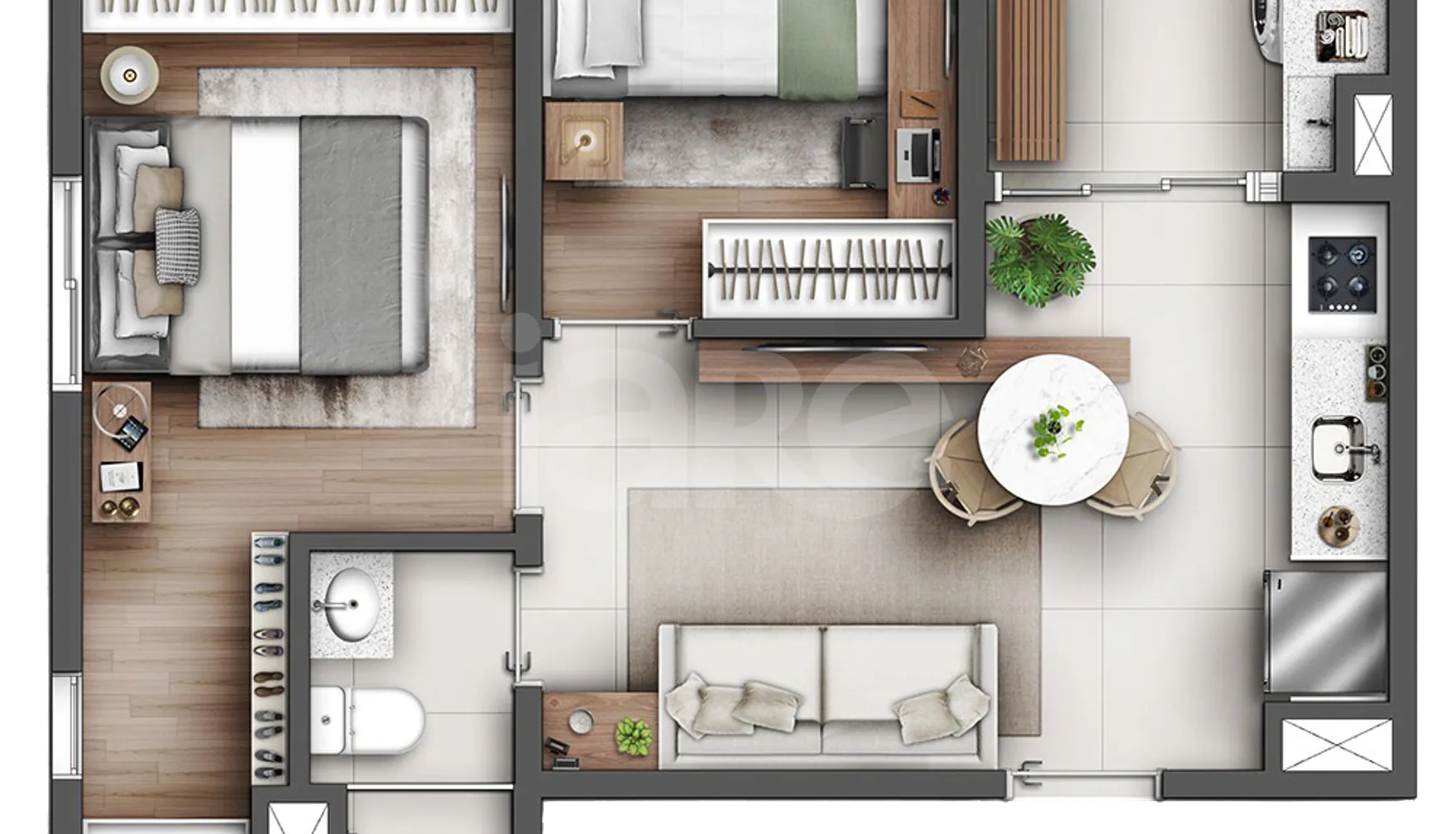Planta — Apartamento 38,45 m²