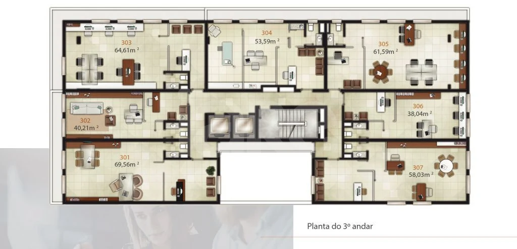 Planta — Implantação terceiro pavimento