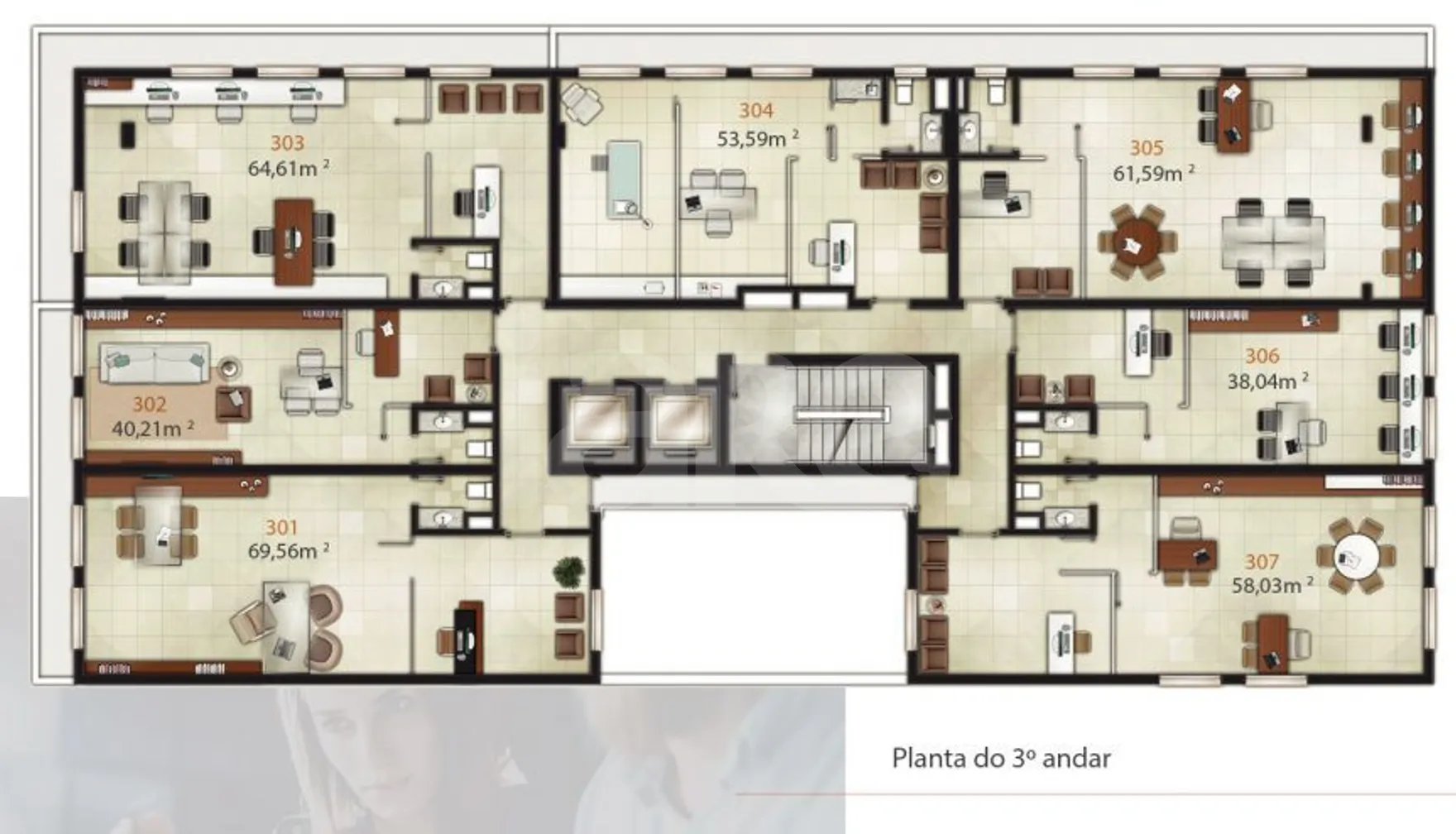Planta — Implantação terceiro pavimento