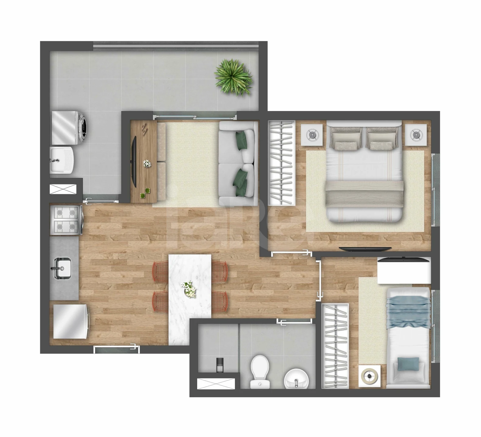 Planta — Apartamento 41,53 m²