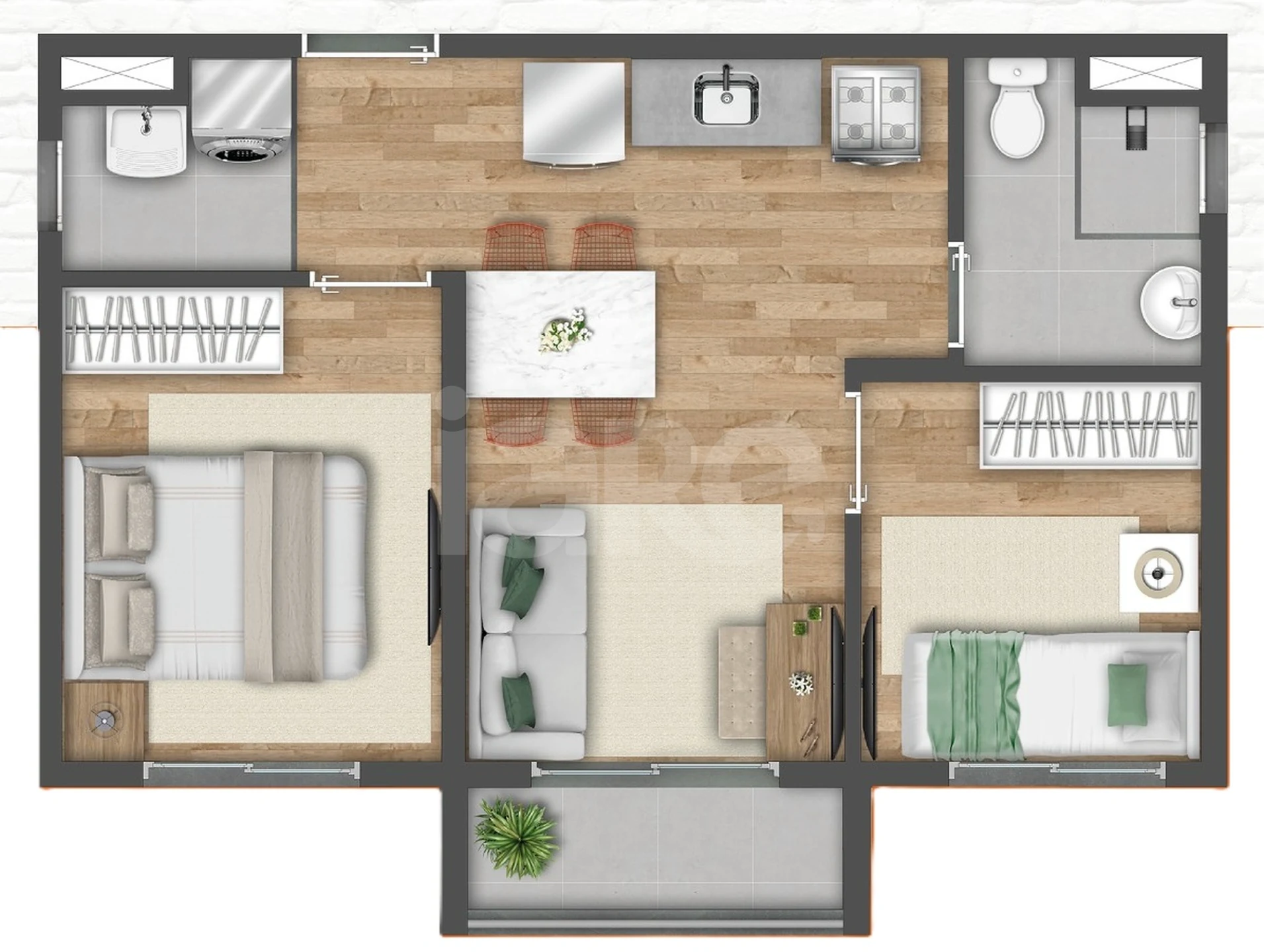 Planta — Apartamento 36,71 m²