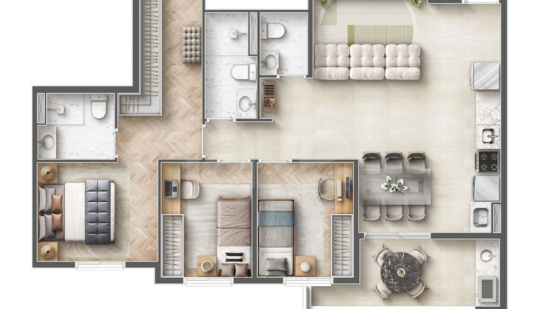 Planta — Apartamento 80,23 m²
