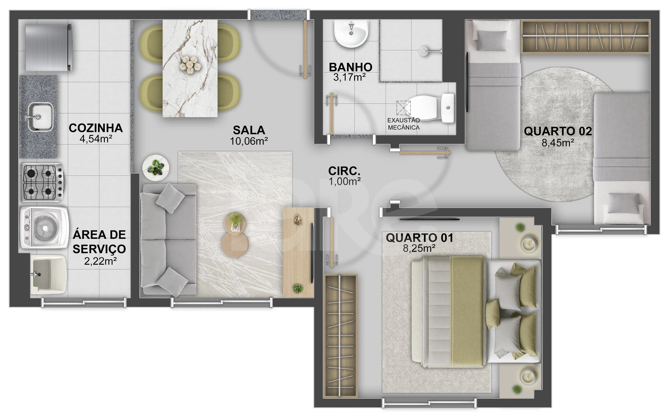 Planta — Apartamento 43,15 m²