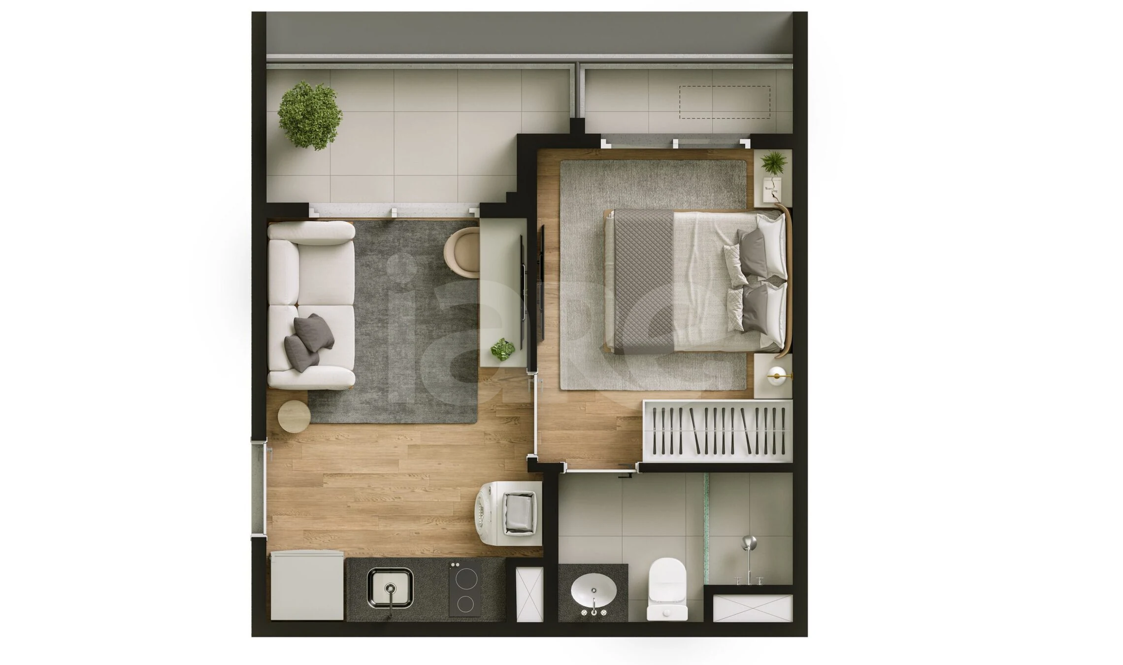 Planta — Apartamento 37,7 m²