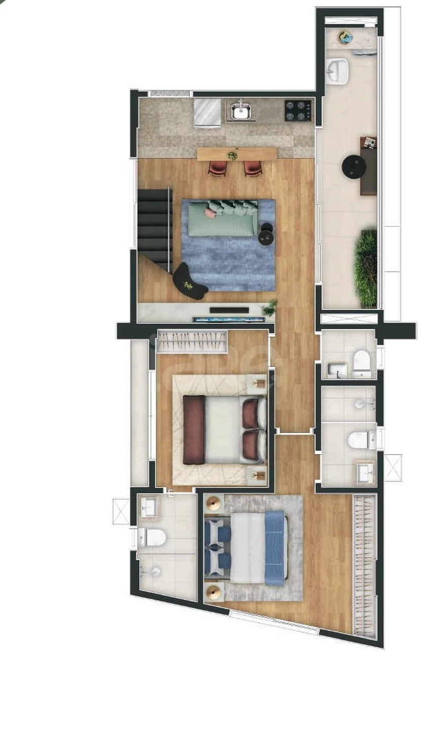 Planta — Cobertura Duplex 112,92 m²