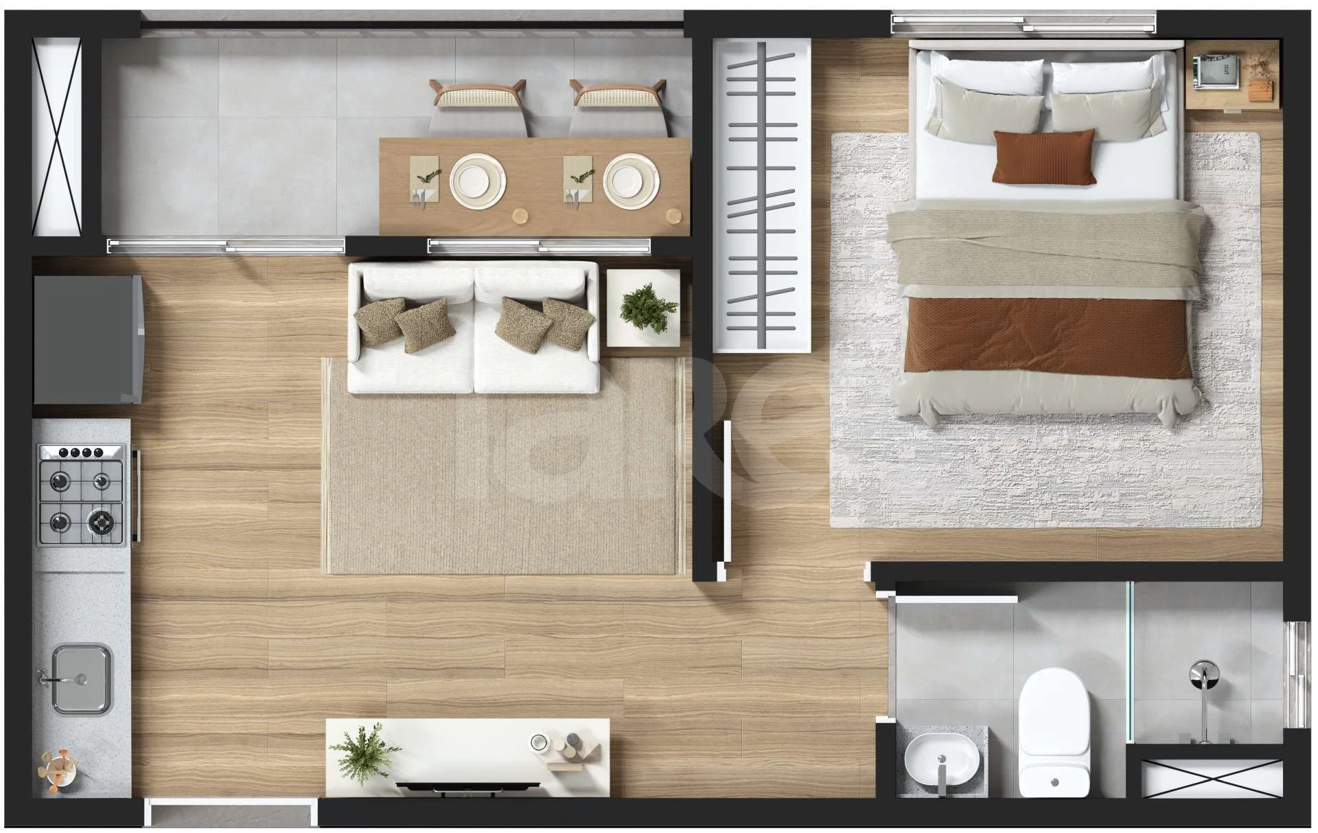 Planta — Apartamento 26,34 m²
