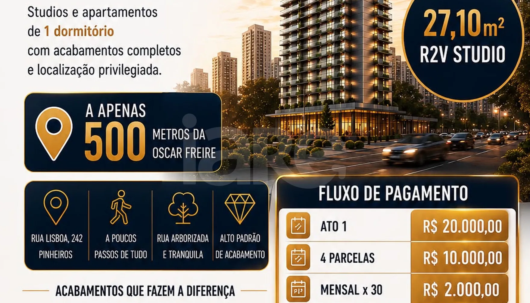 Lisbô Pinheiros - Apartamento com 24,85 m², em Pinheiros — foto 1