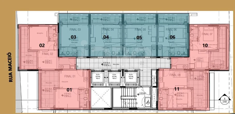 Planta — Pavimento 9º ao 23º andar