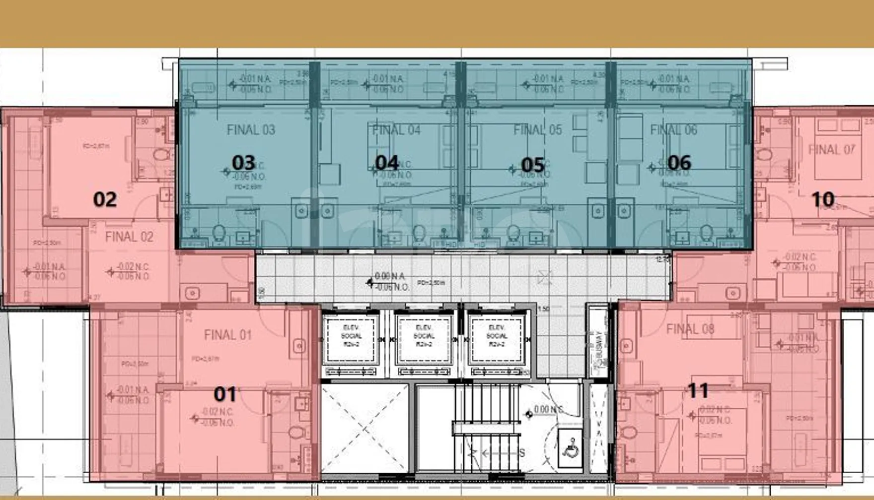 Planta — Pavimento 9º ao 23º andar