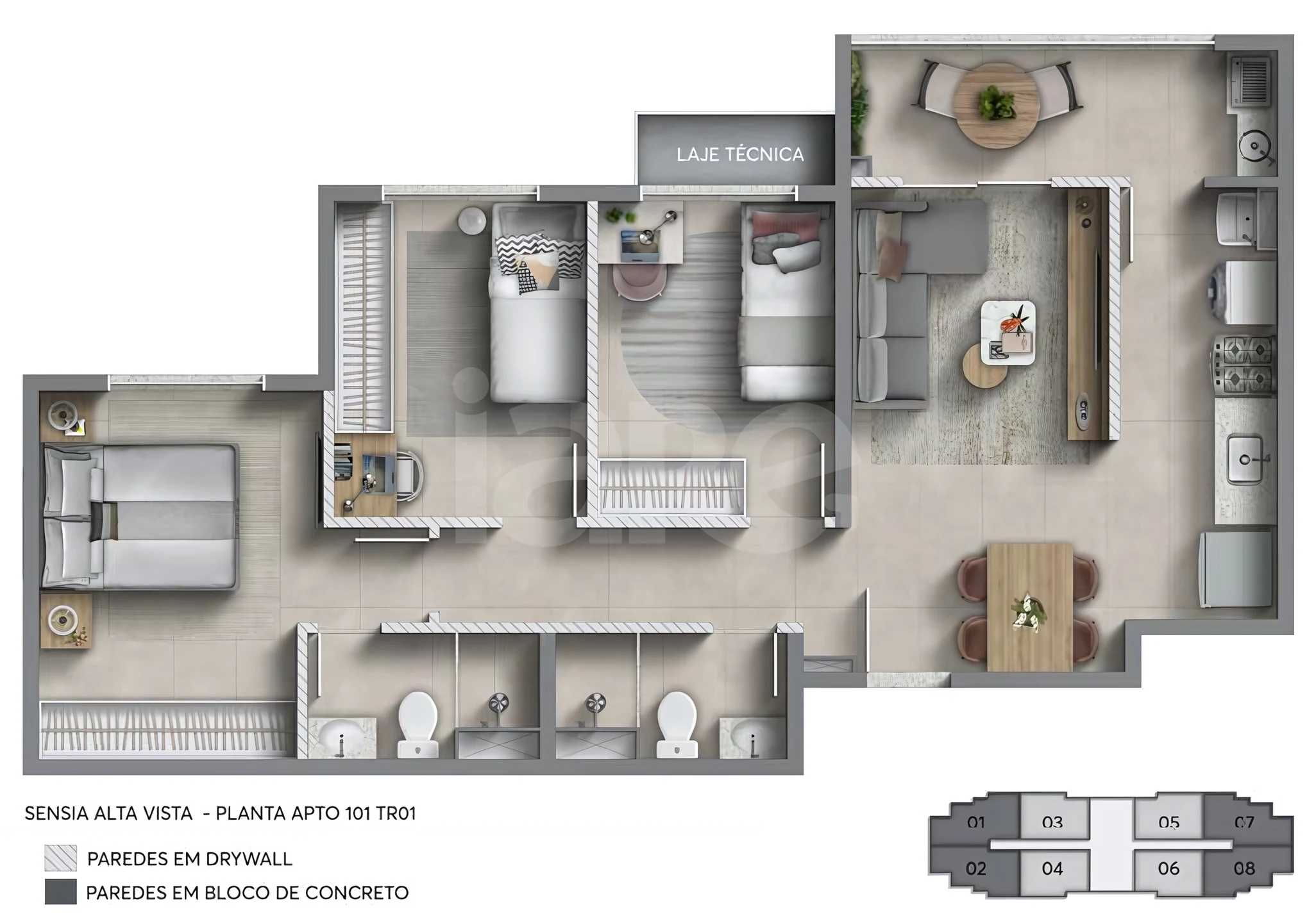Planta — Apartamento 64,42 m²