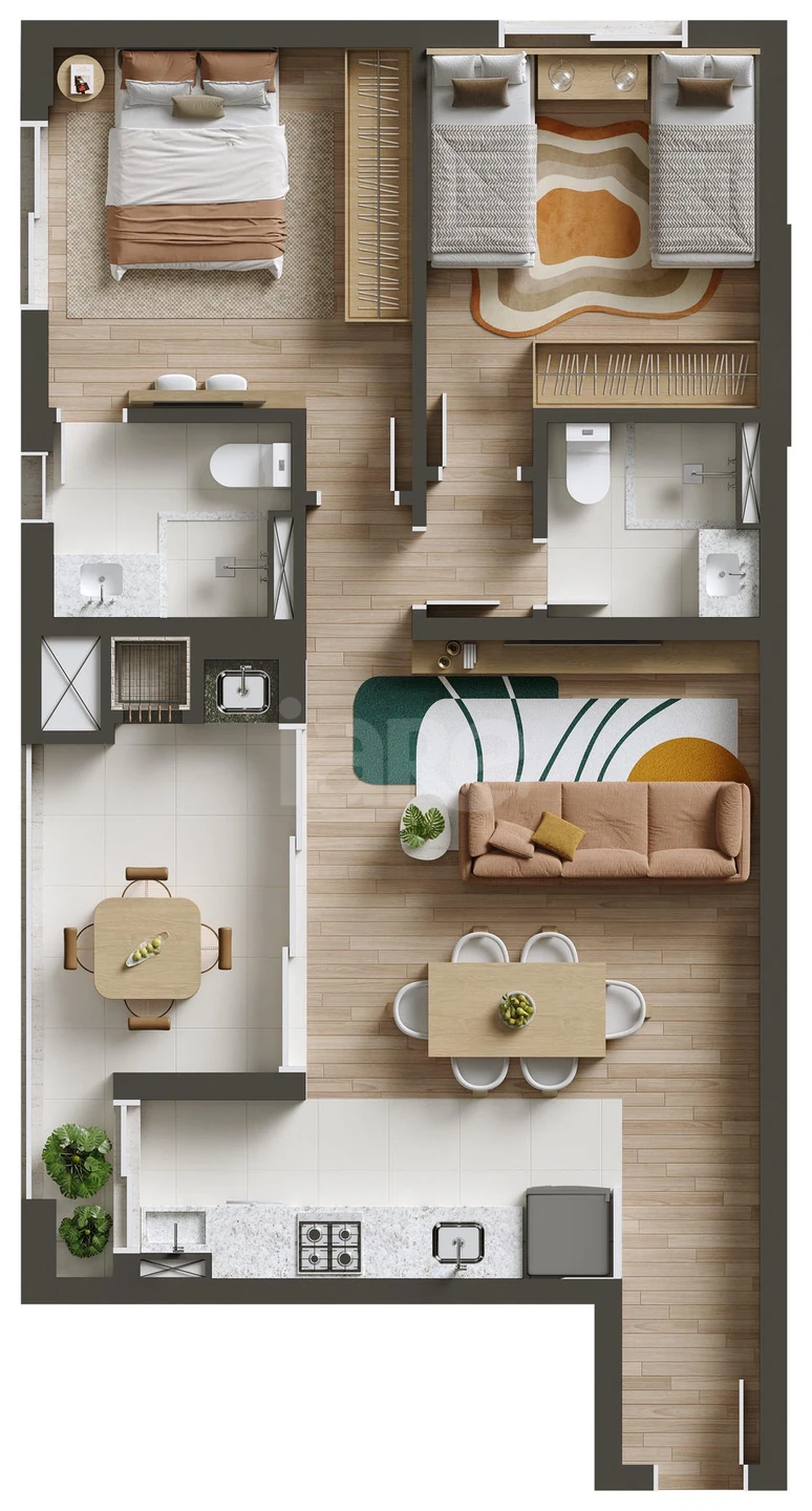 Planta — Apartamento 70,63 m²