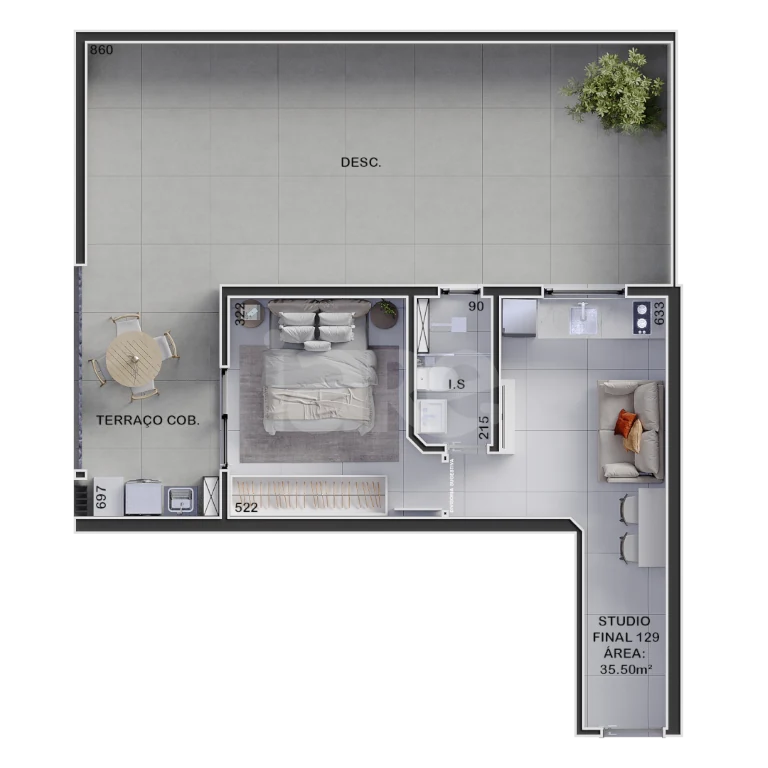 Planta — Garden 35,5 m²