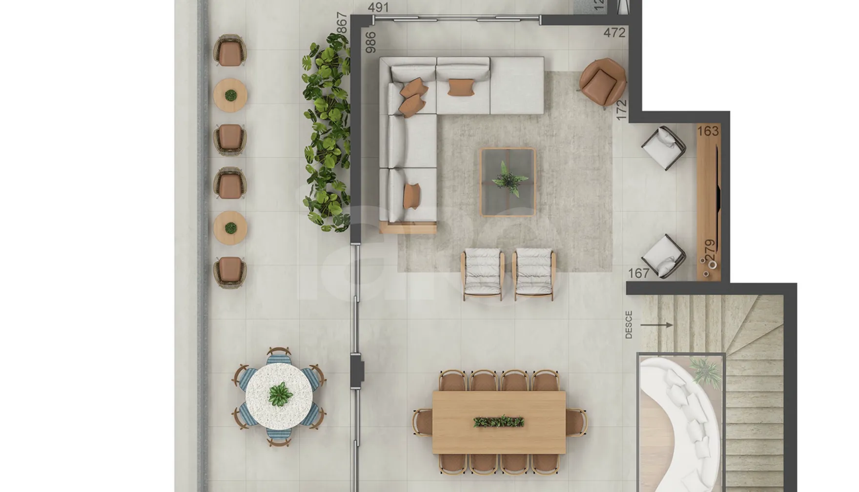 Planta — Cobertura Duplex 251,94 m²