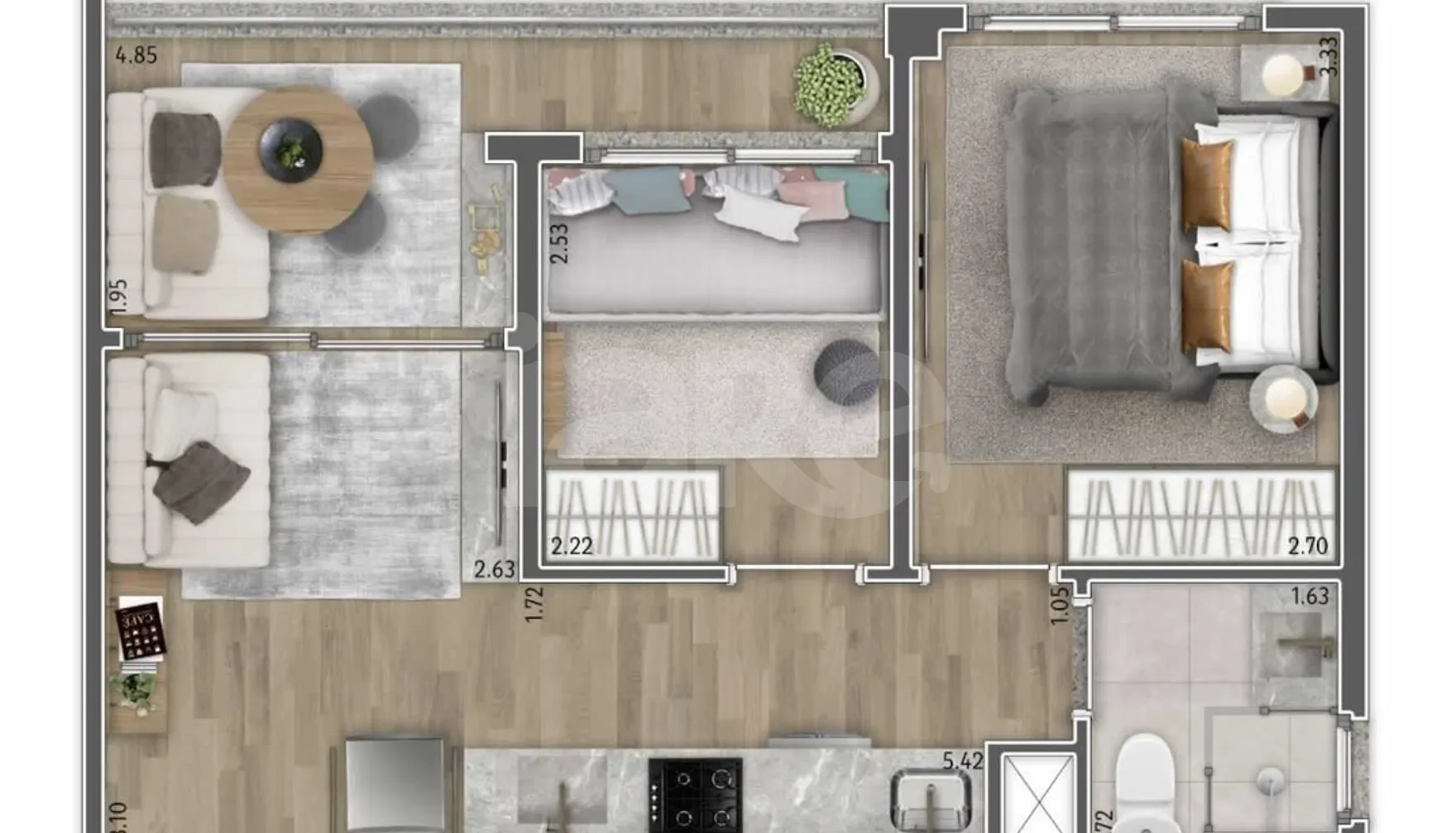 Planta — Apartamento 38,23 m²