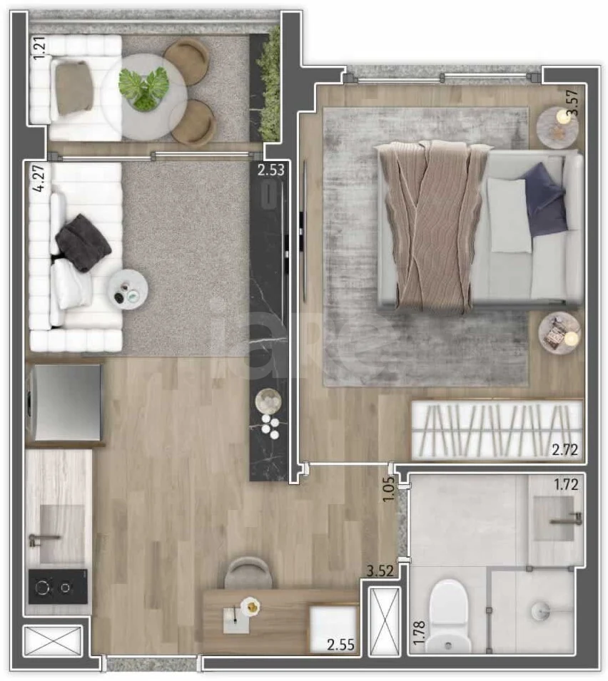 Planta — Apartamento 30,41 m²