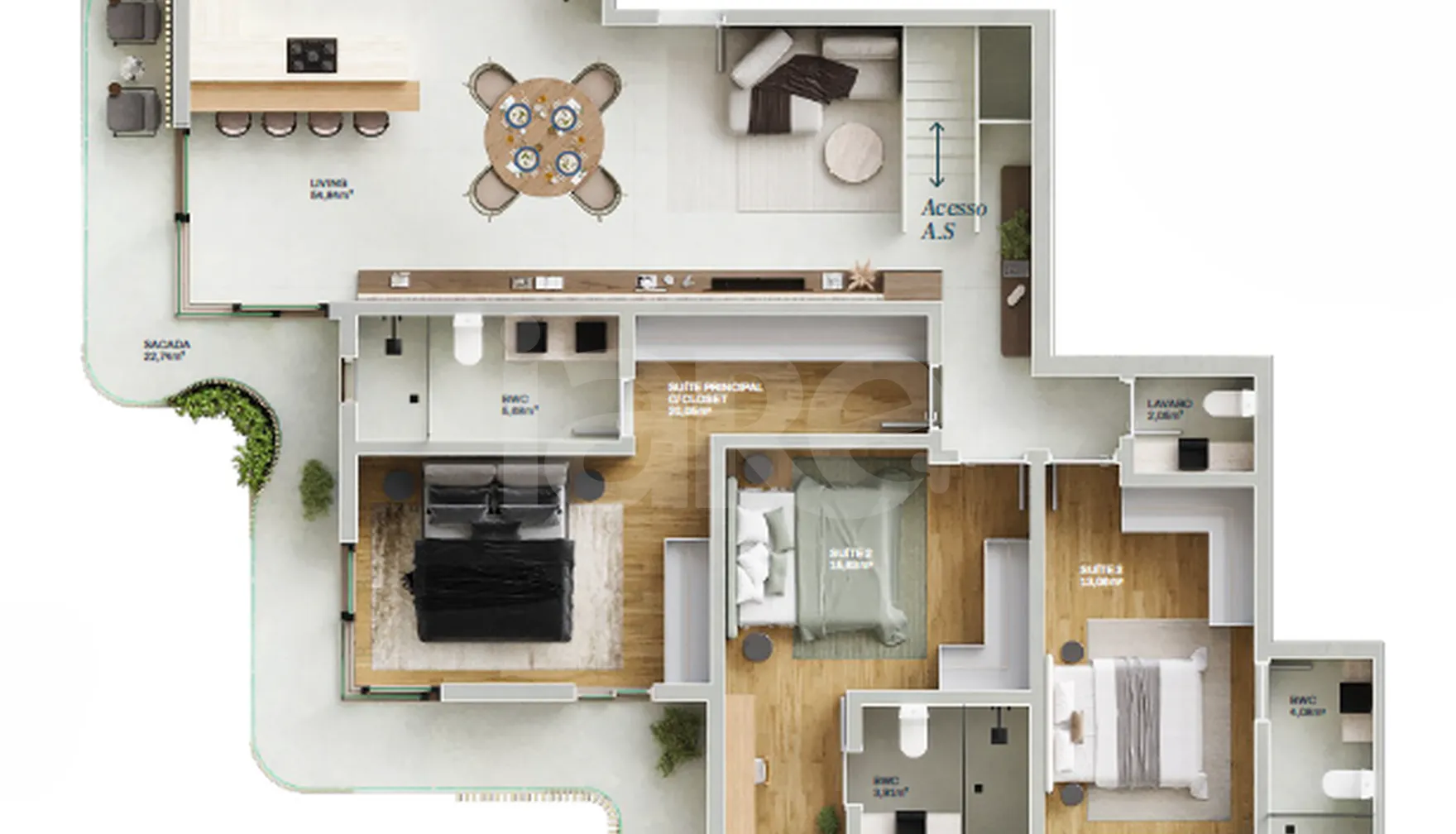 Planta — Apartamento 180,05 m²