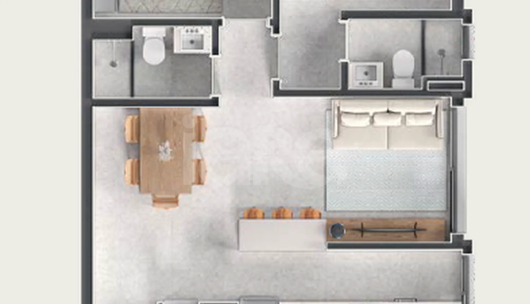 Planta — Apartamento 59,17 m²