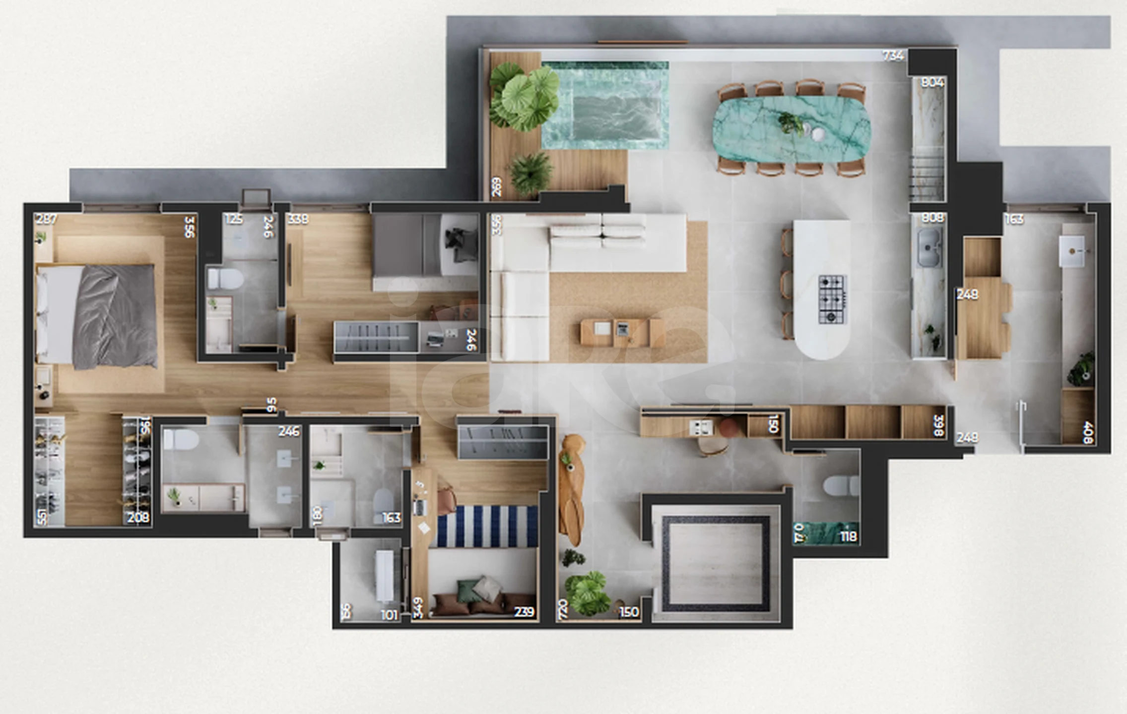 Planta — Apartamento 136,86 m²