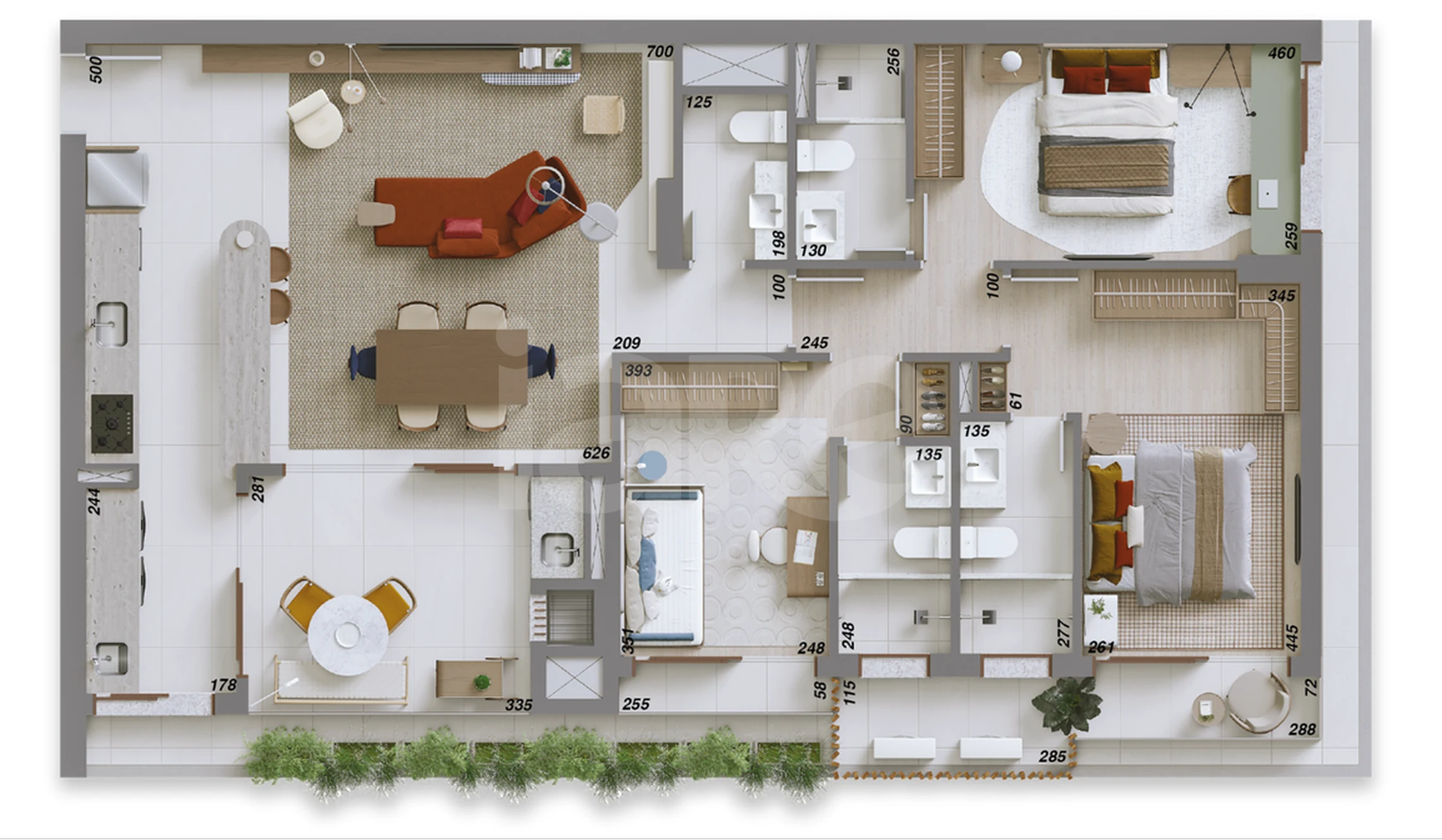 Planta — Apartamento 122,04 m²