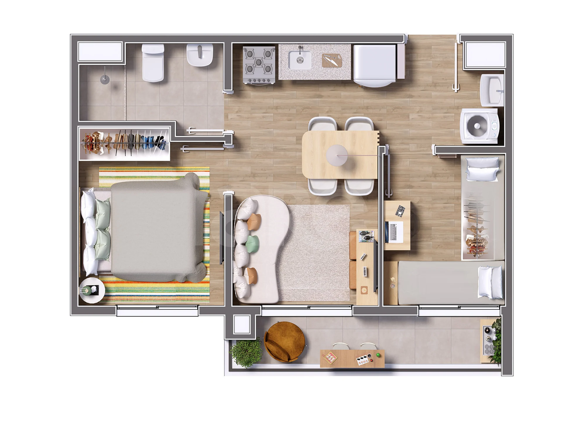 Planta — Apartamento 33,31 m²